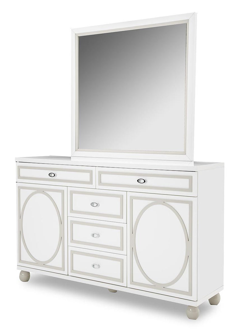 AICO Sky Tower Dresser Mirror in White Cloud - Furniture Now (CA)