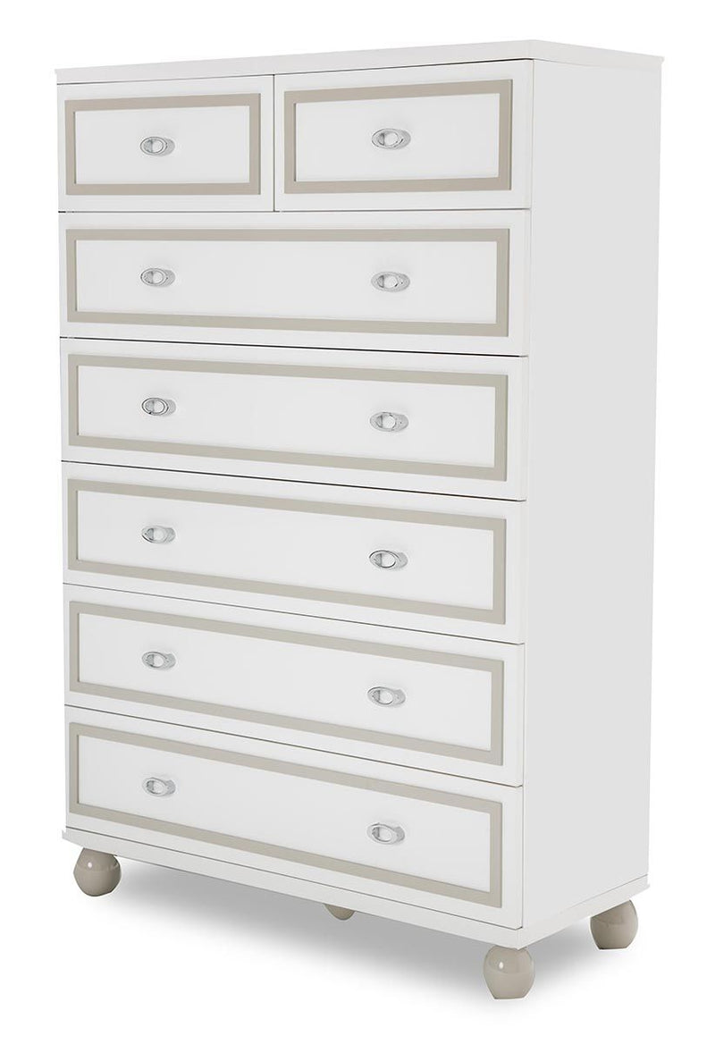 AICO Sky Tower 7 Drawer Chest in White Cloud - Furniture Now (CA)