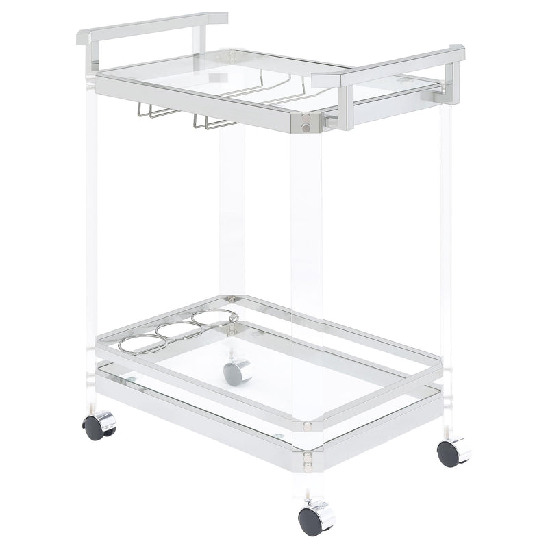 Jefferson 2-tier Glass Serving Cart Clear - Furniture Now (CA)