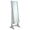Elle Jewelry Cheval Mirror with Crytal Trim Silver - Furniture Now (CA)