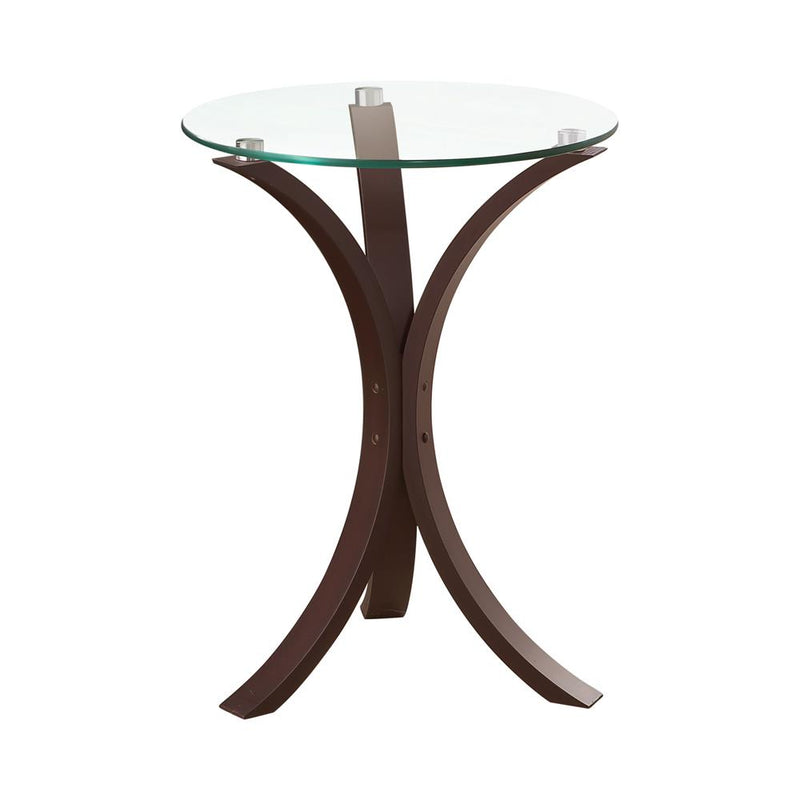 Edgar Round Accent Table Cappuccino - Furniture Now (CA)