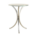 Eloise Round Accent Table with Curved Legs Chrome - Furniture Now (CA)
