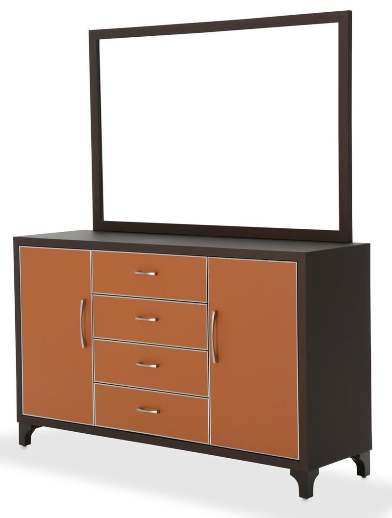 Aico 21 Cosmopolitan Mirror in Orange/Umber - Furniture Now (CA)