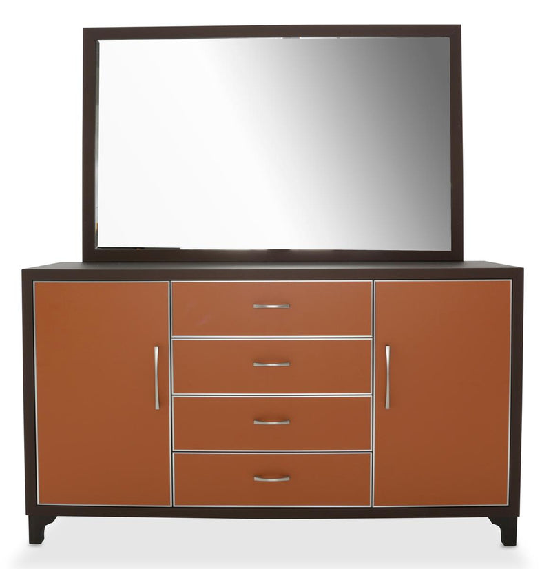 Aico 21 Cosmopolitan Mirror in Orange/Umber - Furniture Now (CA)
