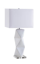 Camie Geometric Ceramic Base Table Lamp White - Furniture Now (CA)