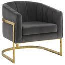 Joey Tufted Barrel Accent Chair Dark Grey and Gold - Furniture Now (CA)