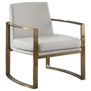 Cory Concave Metal Arm Accent Chair Cream and Bronze - Furniture Now (CA)