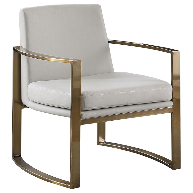 Cory Concave Metal Arm Accent Chair Cream and Bronze - Furniture Now (CA)