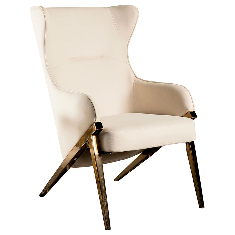 Walker Upholstered Accent Chair Cream and Bronze - Furniture Now (CA)