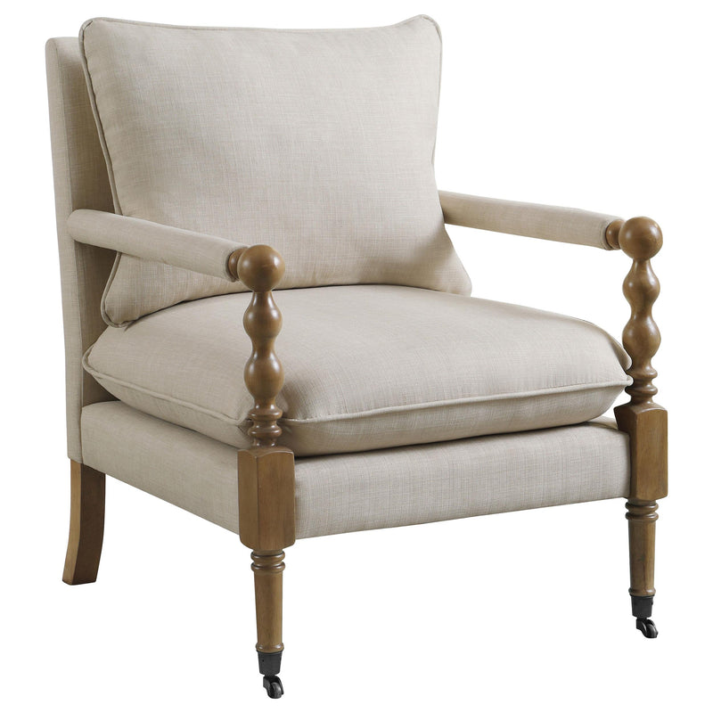 Dempsy Upholstered Accent Chair with Casters Beige - Furniture Now (CA)