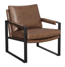Rosalind Upholstered Accent Chair with Removable Cushion Umber Brown and Gunmetal - Furniture Now (CA)