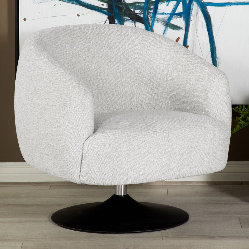 Dave Upholstered Swivel Accent Chair Beige and Matte Black - Furniture Now (CA)