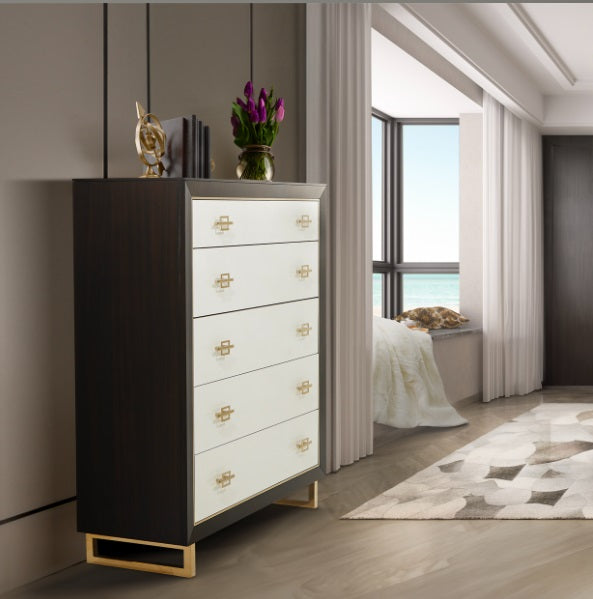 AICO Furniture Penthouse 5 Drawer Chest in Espresso - Furniture Now (CA)