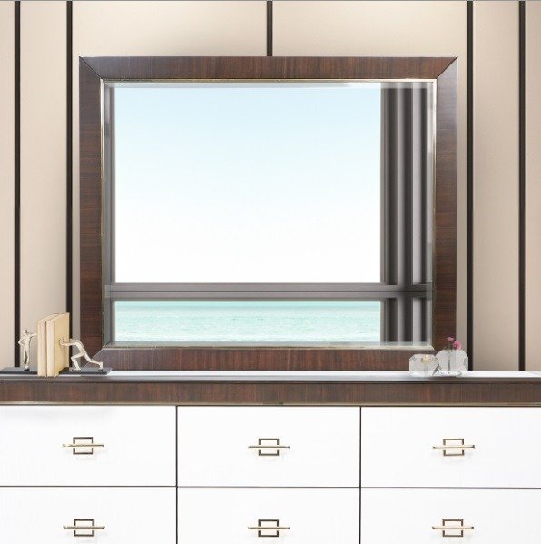 AICO Belmont Place Wall Mirror in Espresso - Furniture Now (CA)