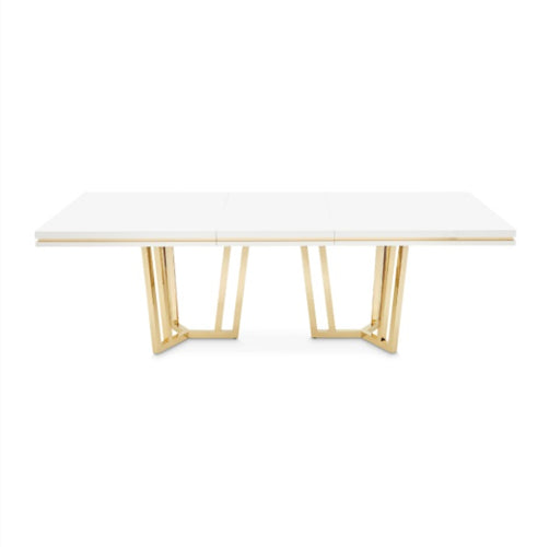 AICO Furniture Palm Gate Rectangular Dining Table in Cloud White - Furniture Now (CA)