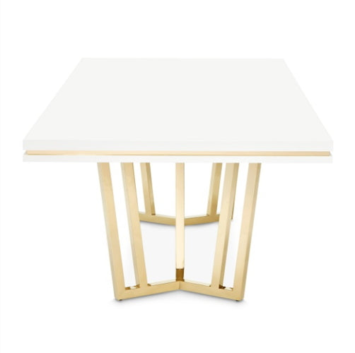 AICO Furniture Palm Gate Rectangular Dining Table in Cloud White - Furniture Now (CA)
