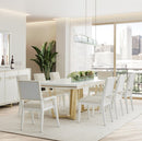 AICO Furniture Palm Gate Rectangular Dining Table in Cloud White - Furniture Now (CA)