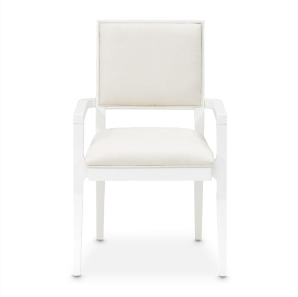 AICO Furniture Palm Gate Arm Chair (Set of 2) in Cloud White - Furniture Now (CA)