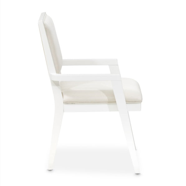 AICO Furniture Palm Gate Arm Chair (Set of 2) in Cloud White - Furniture Now (CA)