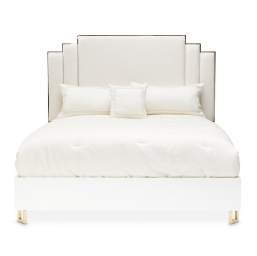AICO Furniture Palm Gate King Platform Bed in Cloud White - Furniture Now (CA)