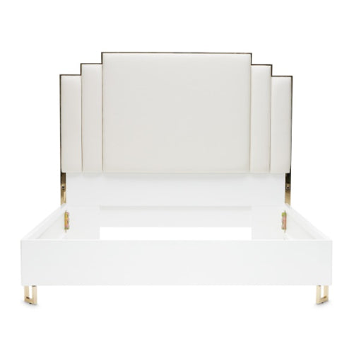 AICO Furniture Palm Gate King Platform Bed in Cloud White - Furniture Now (CA)