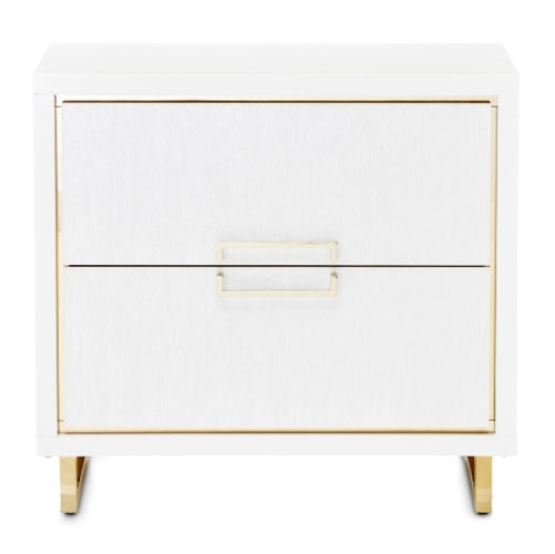 AICO Furniture Palm Gate Nightstand in Cloud White - Furniture Now (CA)