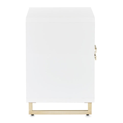 AICO Furniture Palm Gate Nightstand in Cloud White - Furniture Now (CA)