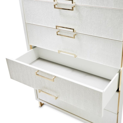 AICO Furniture Palm Gate 6 Drawer Chest in Cloud White - Furniture Now (CA)