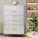 AICO Furniture Palm Gate 6 Drawer Chest in Cloud White - Furniture Now (CA)