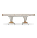 AICO Furniture St. Charles Double Pedestal Dining Table in Dove Gray - Furniture Now (CA)