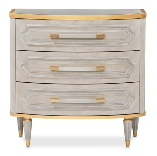 AICO Furniture St.Charles 3 Drawer Nightstand in Dove Gray - Furniture Now (CA)