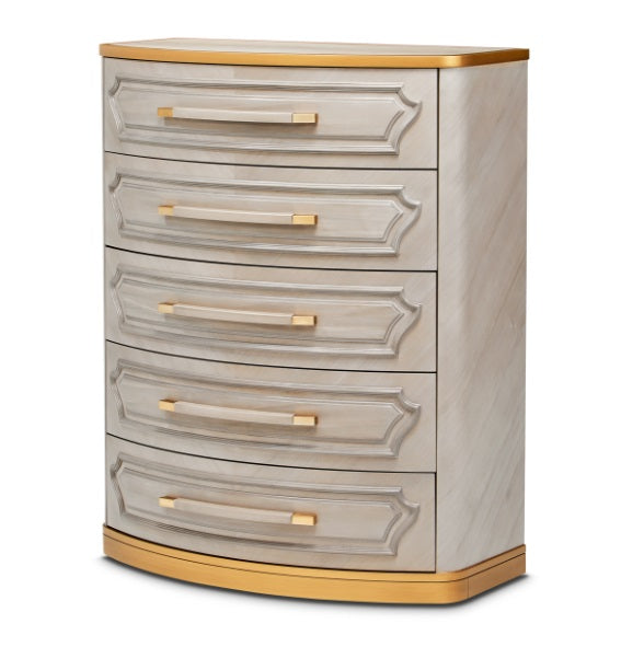 AICO Furniture St.Charles 5 Drawer Highboy Chest in Dove Gray image
