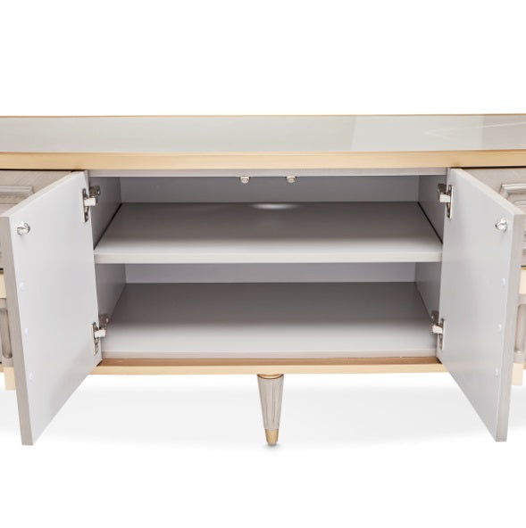 AICO Furniture St.Charles Media Cabinet in Dove Gray - Furniture Now (CA)