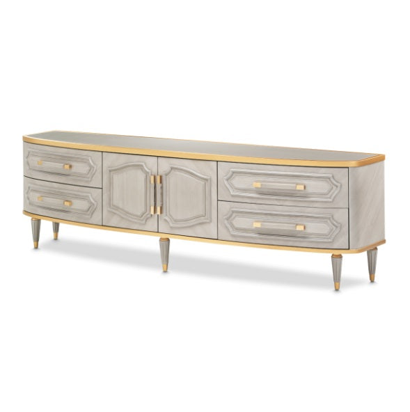 AICO Furniture St.Charles Media Cabinet in Dove Gray - Furniture Now (CA)