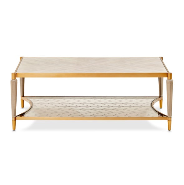 AICO Furniture St.Charles Rectangular Cocktail Table in Dove Gray - Furniture Now (CA)