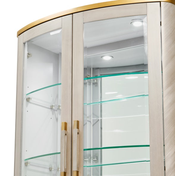 AICO Furniture St. Charles Display Cabinet in Dove Gray - Furniture Now (CA)