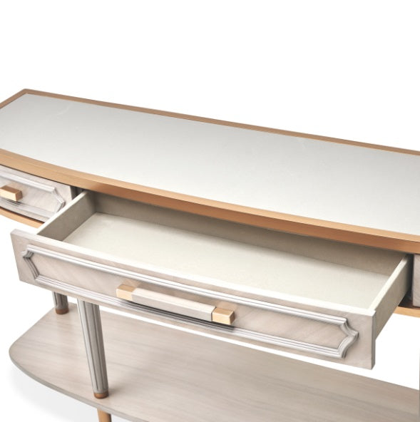 AICO Furniture St.Charles Console Table in Dove Gray - Furniture Now (CA)