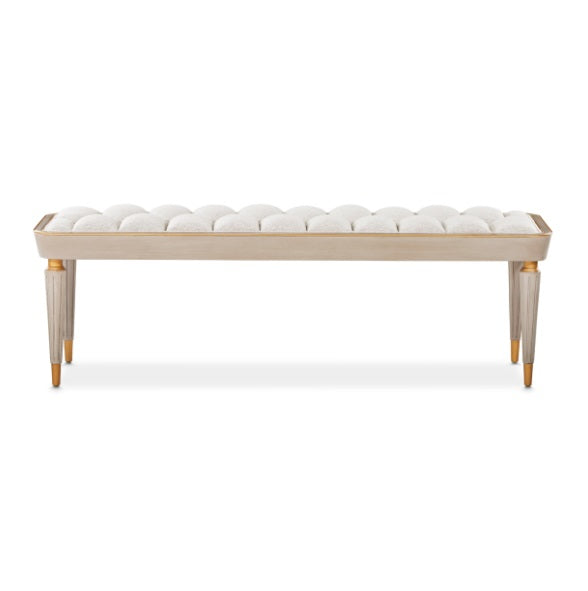 AICO Furniture St.Charles Accent Bench in Dove Gray - Furniture Now (CA)