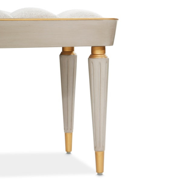 AICO Furniture St.Charles Accent Bench in Dove Gray - Furniture Now (CA)