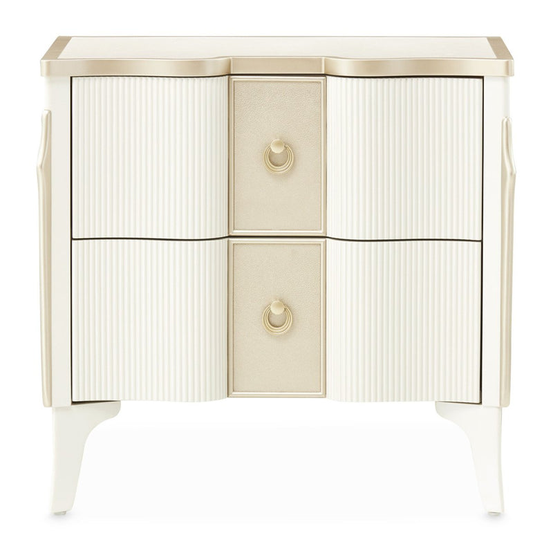 AICO Furniture La Marisia Nightstand in Creamy Pearl - Furniture Now (CA)