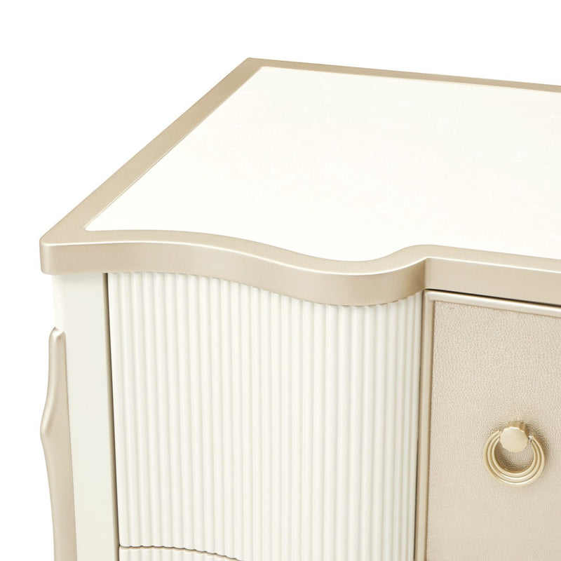 AICO Furniture La Marisia Nightstand in Creamy Pearl - Furniture Now (CA)