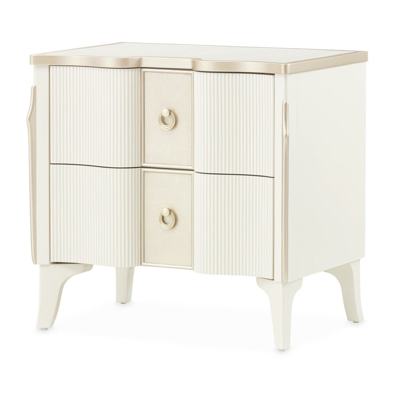 AICO Furniture La Marisia Nightstand in Creamy Pearl - Furniture Now (CA)