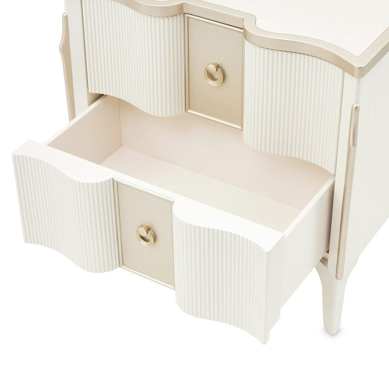 AICO Furniture La Marisia Nightstand in Creamy Pearl - Furniture Now (CA)