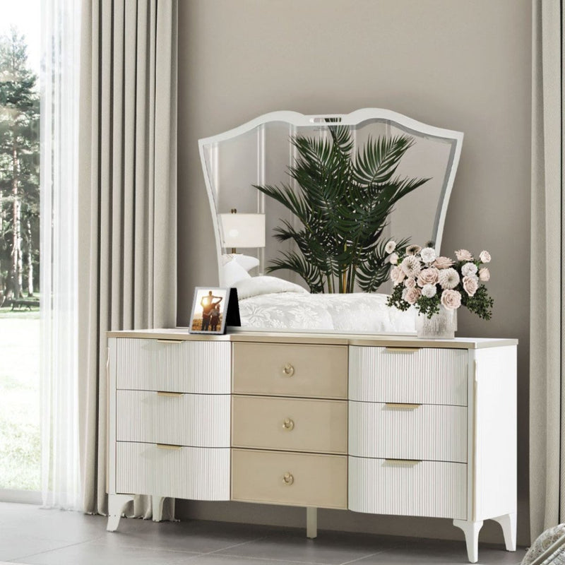 AICO Furniture La Marisia Dresser in Creamy Pearl - Furniture Now (CA)