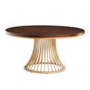 AICO Furniture Camellia Field Round Dining Table in Warm Pecan image