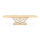 AICO Furniture Camellia Field Rectangular Pedestal Dining Table in Caramel - Furniture Now (CA)