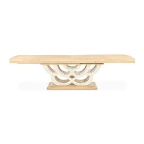 AICO Furniture Camellia Field Rectangular Pedestal Dining Table in Caramel - Furniture Now (CA)