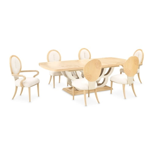 AICO Furniture Camellia Field Side Chair (Set of 2) in Caramel - Furniture Now (CA)