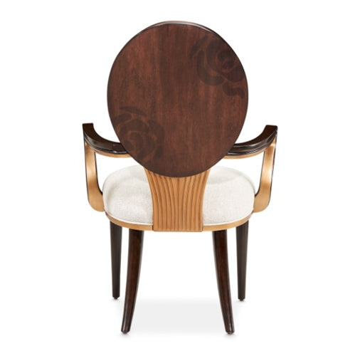 AICO Furniture Camellia Field Arm Chair (Set of 2) in Warm Pecan - Furniture Now (CA)