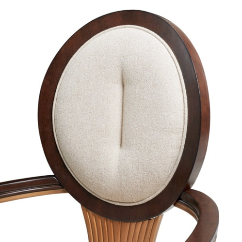 AICO Furniture Camellia Field Arm Chair (Set of 2) in Warm Pecan - Furniture Now (CA)